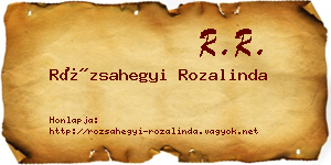 Rózsahegyi Rozalinda névjegykártya